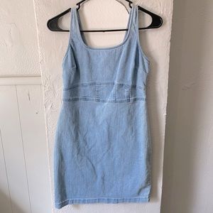 Denim mini dress-Large-High waist